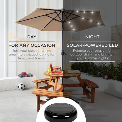Best Choice Products 7.5ft Solar Umbrella LED Lighted Patio Umbrella, Table - Image 3