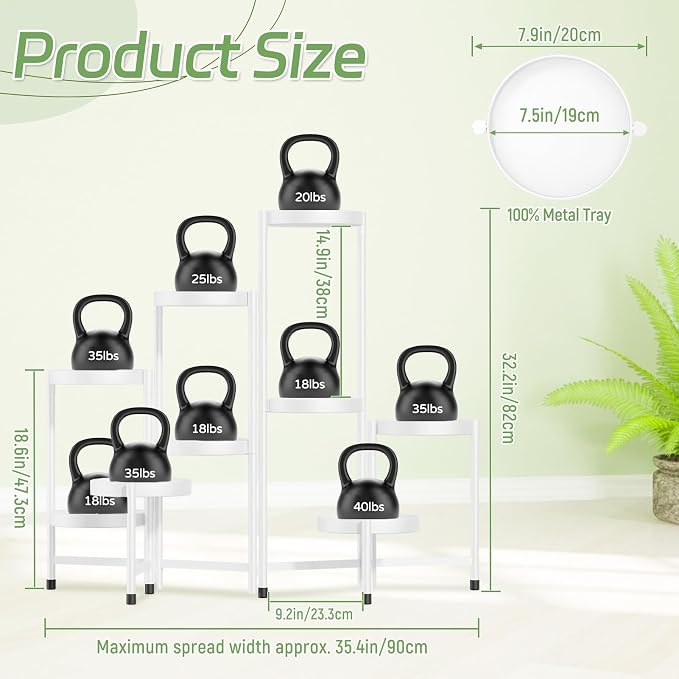 iDavosic.ly Plant Stand Indoor Outdoor, 9 Tier Metal Corner Shelf, Folding - Image 2