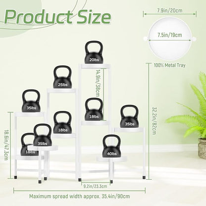 iDavosic.ly Plant Stand Indoor Outdoor, 9 Tier Metal Corner Shelf, Folding - Image 2