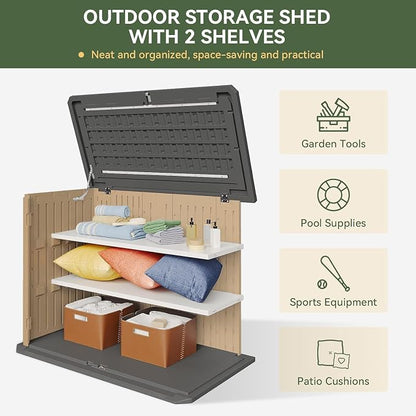 Aoxun Outdoor Storage Cabinet 35 Cu.Ft 2 Shelves - Image 2