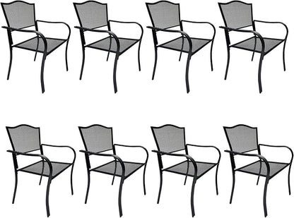 Patio Dining Chairs Set of 8, Metal Mesh Patio Furniture Set - Image 8