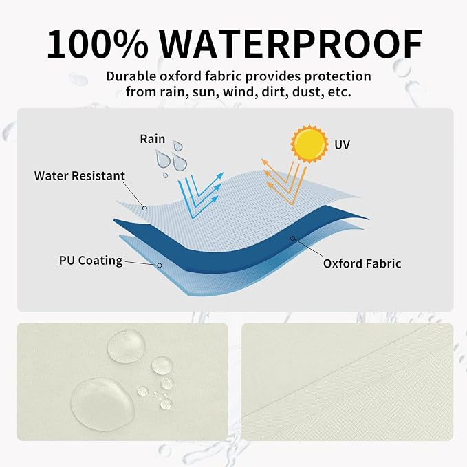 Easy-Going 100% Waterproof Outdoor Curtains 110x120 inch, Gazebo and Pergola 1 - Image 2