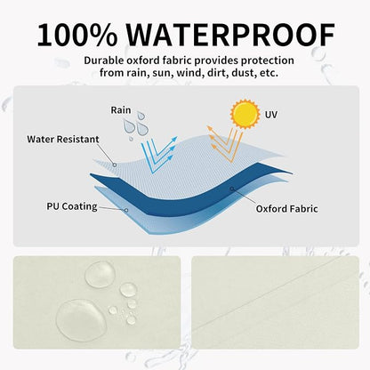 Easy-Going 100% Waterproof Outdoor Curtains 110x120 inch, Gazebo and Pergola 1 - Image 2