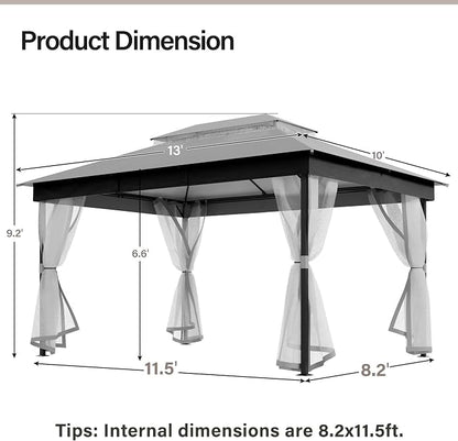10' X 13' Waterproof Patio Gazebo - Image 2