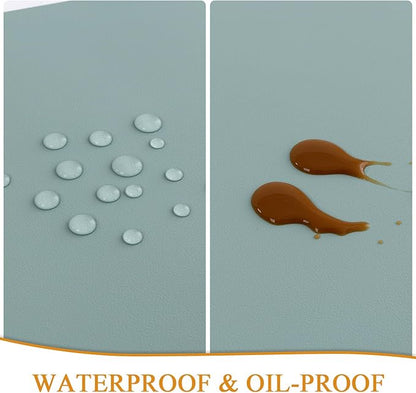 SHACOS Placemats Set of 6 Faux Leather Waterproof Leakproof Wipeable PU Non-Slip Vinyl Place Mats Heat Resistant Table Mats for Kitchen Dining Table Indoor Outdoor, Pale Green