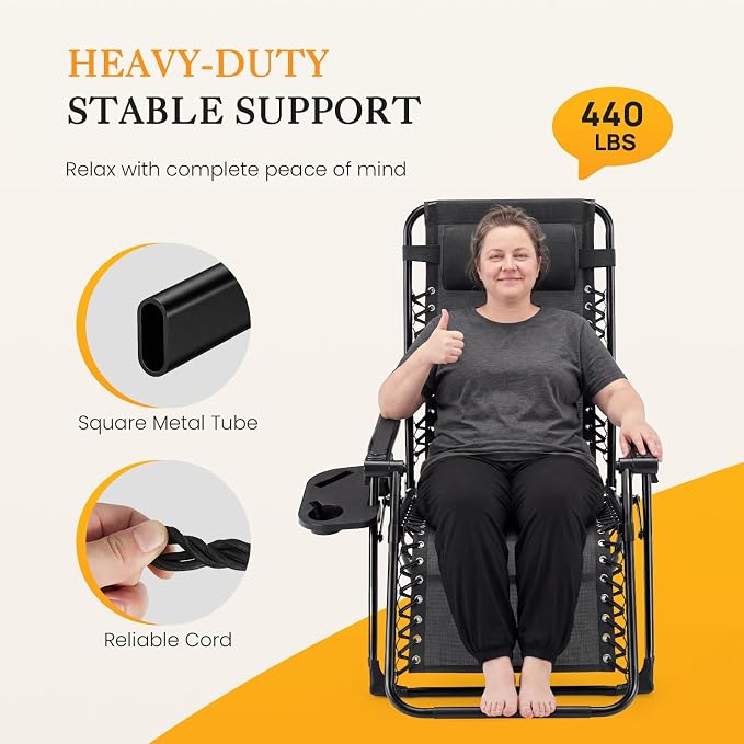 NEWBULIG Zero Gravity Chair, Folding Patio Recliner - Image 7