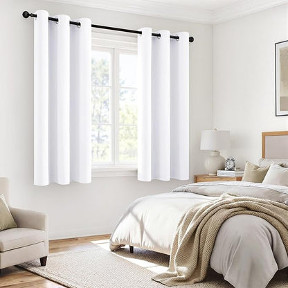 MIULEE White 100% Blackout Short Curtains - Image 6