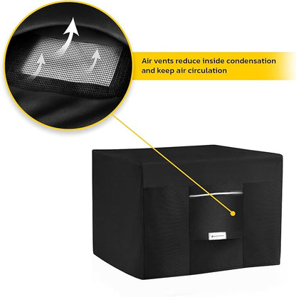 Seal Skin Covers Outdoor Fire Pit Cover – Rectangular 48"L x 20"W x 18"H, Heavy Duty Waterproof Fabric with PVC Coating, Windproof, Tear & Weather Resistant Fire Table Cover for Patio, Black