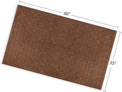 WaterHog Heavy Duty Doorway Mat, 3' x 5', Made in USA, Durable & Skid-Resistant Entryway Mat, Water-Trapping, Indoor/Outdoor Decorative Floor Covering, Cordova Collection, Dark Brown