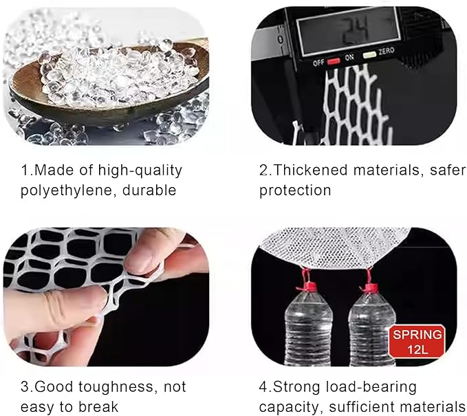 Plastic Wire Mesh Fence 39.3 Inches Wide Safety Fence Roll Balcony Protection Net Fencing Multi-Use Decorative Barrier for Chicken, Snow, Poultry, Patio, Garden, P(Size:1x30M - Mesh 1.8cm,Color:White)