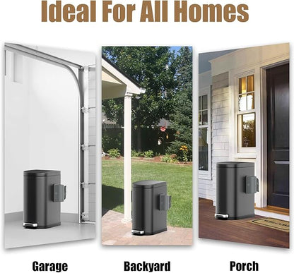 Dog Poop Trash Can Outside with Odor Control Lid & Step Pedal, 3.2Gal Stainless Steel Outdoor Trash Can, Waterproof Dog Waste Container - Includes 3 Carbon Filters & Bin Bag Holder