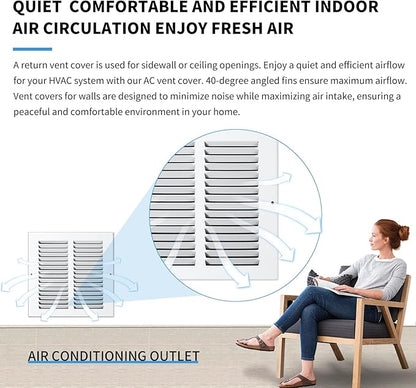 24x14 Return Air Grille(Duct Opening Size),Air Return Vent Cover,Flat Vent Cover,Rejillas De Aire Acondicionado para Casa,Return Air Grilles,Outer Dimensions:25.75"Wx15.75"H(24"Wx14"H, Duct Opening)