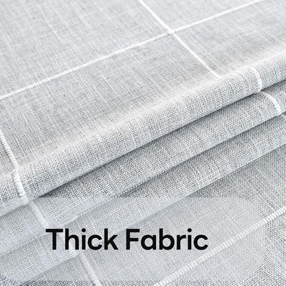 Farmhouse Table Cloth for Rectangle Tables Gray Plaid Boho Tablecloth Heavy Duty Cotton Linen Blend Washable & Wrinkle Resistant Rustic Table Cover for Outdoor Kitchen Dining (52x86 Inch)