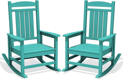 Oversized Outdoor Rocking Chairs Set of 2, HDPE Porch Rocker, Aruba | by KINGYES