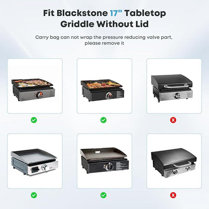 Stanbroil Carry Bag for 17 Inch Blackstone Tabletop Griddle Without Metal Hood, Black