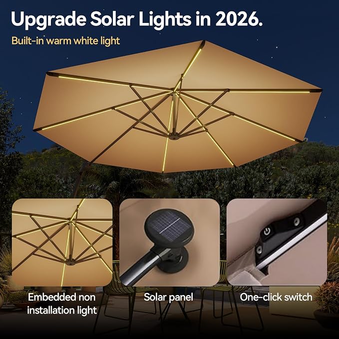 Aoxun 11 FT Cantilever Umbrella - Image 2