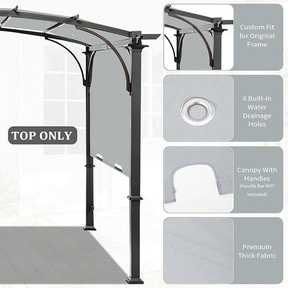 slashome 200" x 103" Pergola Replacement Canopy, Fits L-PG152PST-B, UV Resistant - Image 4