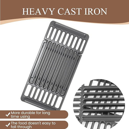 PCBZ0B (3-Pack) 8 inch wide Adjustable Cast Iron Cooking Grate Replacement for BBQ Grills Gas Eletric Grills, Universal Cooking Grids Extend from 14" up to 20" L