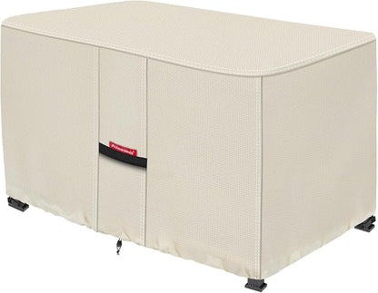 Porch Shield Patio Fire Pit Cover - Waterproof 600D Outdoor Rectangular Fire Table Cover Deck Box Protector - 58 x 36 inch, Beige