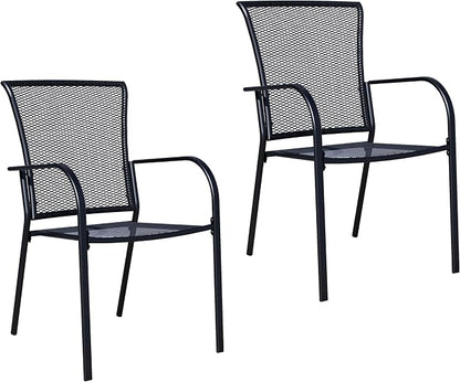 Patio Dining Chairs Set of 2, Metal Mesh Patio Furniture Set - Image 9
