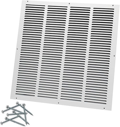 20"W x 20"H [Duct Opening Size] Steel Return Air Grille, Air Return Vent Cover for Ceiling and Sidewall - HVAC Air Vent Covers - [Outer Dimensions: 21.75"W x 21.75"H]