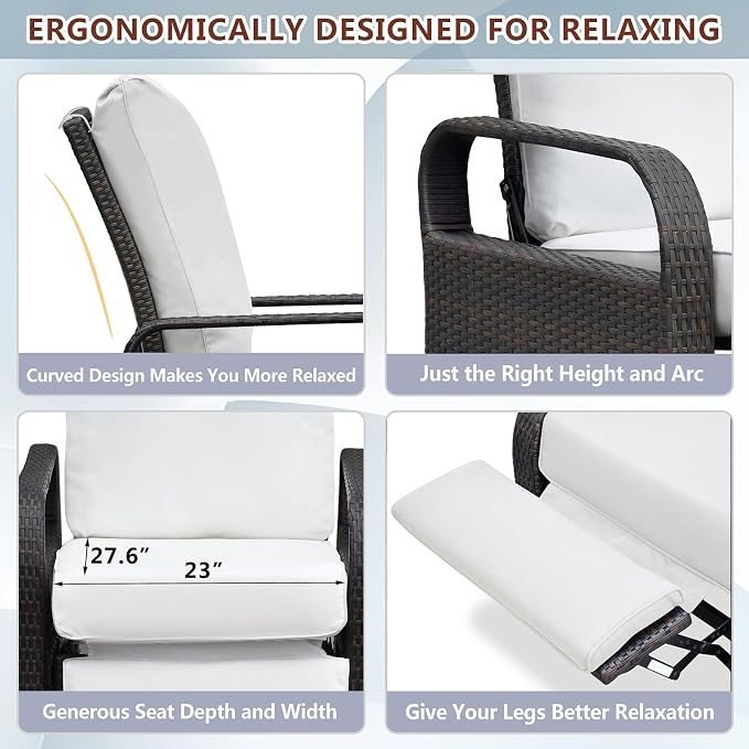 Outdoor Wicker Recliner Chair - Image 5