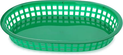New Star Foodservice 44027 Fast Food Baskets, 10.5 x 7 Inch, Set of 12, Green