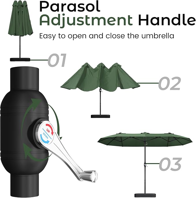 DomeShade 15ft Large Patio Umbrella - Image 8