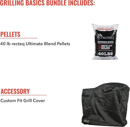 recteq Pellet Grill RT-B380 Bullseye + Grilling Basics Bundle, BBQ, Outdoor, and Electric Pellet Smoker Grill, Electric Smokers, Uses 100% Wood Pellets for Ribs, Brisket, Chicken, Sear, Smoke