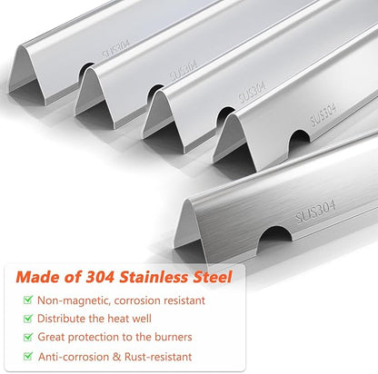 QuliMetal SUS304 Flavorizer Bars for Weber Genesis II/LX 300 Series, Genesis II E-310, II E-330, II E-335, II S-335, II LX S/E-340 (2017 and Newer) Gas Grills, Heat Plates Replacements for 66032/66795