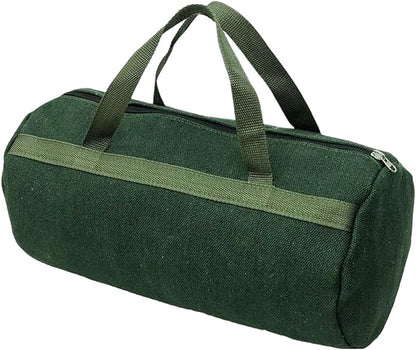 Grill Accessory Storage Bag, 24"" Extra Thick Canvas Grill Utensil Storage Bag, Double Zipper Grill Tool Storage Bag, BBQ Tool Storage Bag Carry Bag for Camping Hiking Barbecue, Dark Green