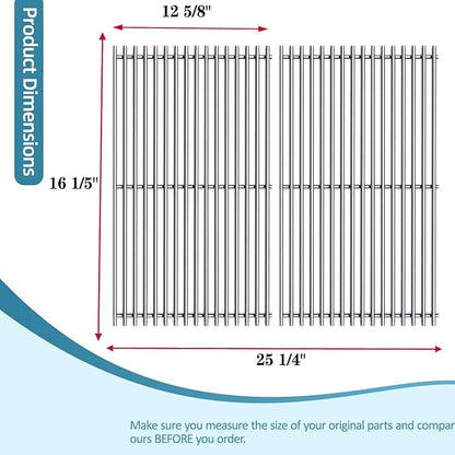 146.16197211 (2-Pack) 16 1/5” Stainless Steel Grates for Kenmore 146.10016510,146.46365610 146.16142210 146.16198211 146.46366610 146.46372610 PG-40409SOLB 146.34461410 146.16197211