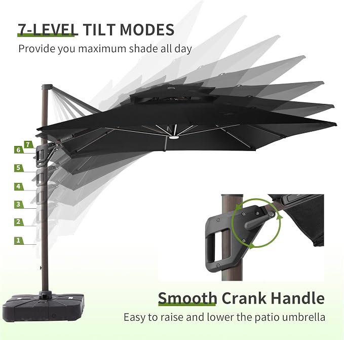 JZAC & QZYD 9x12 FT Cantilever Offset Patio Umbrella - Image 5
