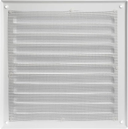 Square Ventilation Grille / 8" x 8" Inch Inside Measurement/White Metal Air Vent Louver - Inside/Outside use - / 10" x 10" Inch Outer Measurement