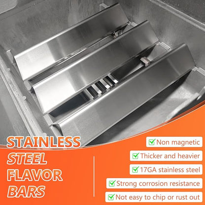 QuliMetal 7635 Grill Flavorizer Bars for Weber Spirit E210, E220, S210, S215, Spirit 200 & GS4 Spirit II E210, Spirit II E220 Grills with Front Control, Stainless Steel 15.3" Flavorizer Bars