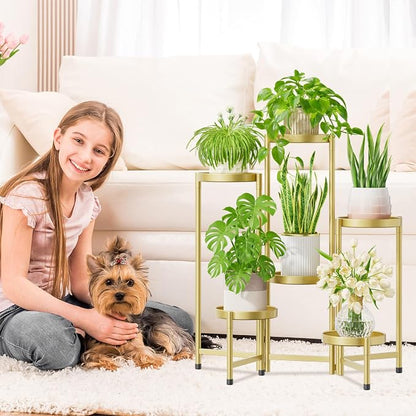 iDavosic.ly Plant Stand Indoor Outdoor, 6 Tier Metal Corner Shelf, Folding - Image 2