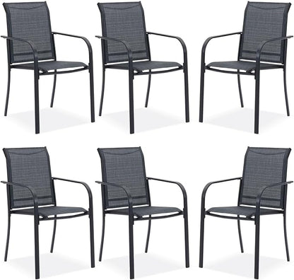 DIFY Patio Dining Chairs Set of 6, Stackable Outdoor Metal Chairs by DIFY