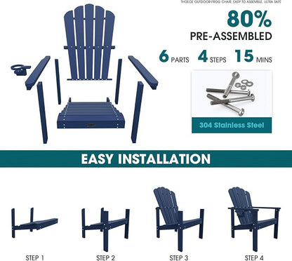 THOEOE Stackable Adirondack Chair Set of 4, Fire Pit Chairs Set of 4 | HDPE - Image 3