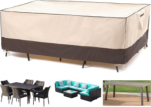 F&J Outdoors Patio Furniture Cover, Waterproof UV Resistant for Table & Chairs Set, 74"Wx47"Dx27.5"H