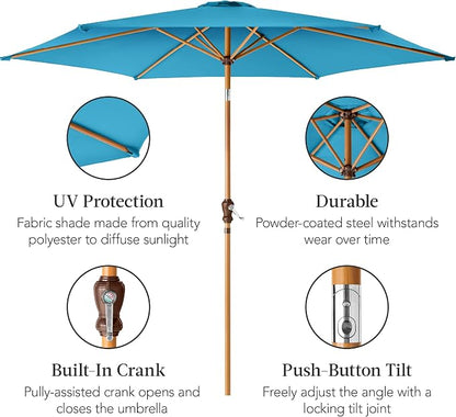Best Choice Products 10ft Market Umbrella, Outdoor Sun Shade - Image 6