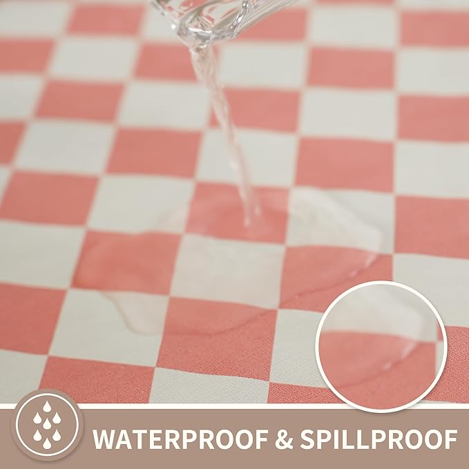 Rectangle Table Cloth,100% Waterproof Tablecloth Oil Proof Spill Proof Vinyl Table Cloth, Wipe Clean Plastic Table Cover for Dining, Camping, Indoor and Outdoor 54" x 84",