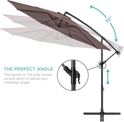 Best Choice Products 10ft Offset Hanging Market Patio Umbrella w/Easy Tilt - Image 4