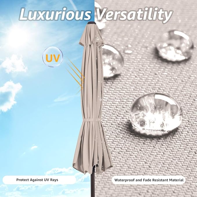 JEAREY 10 ft Outdoor Patio Umbrella w/Tilt and Crank - Image 3