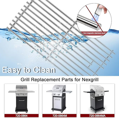 Hiorucet Grill Replacement Part for Nexgrill 2 Burner 720-0864 720-0864M, Replacement Part for Megamaster 720-0864MA, Cooking Grates, Heat Plates, Burner Tubes, Grill Igniters for Nexgrill 720-0864