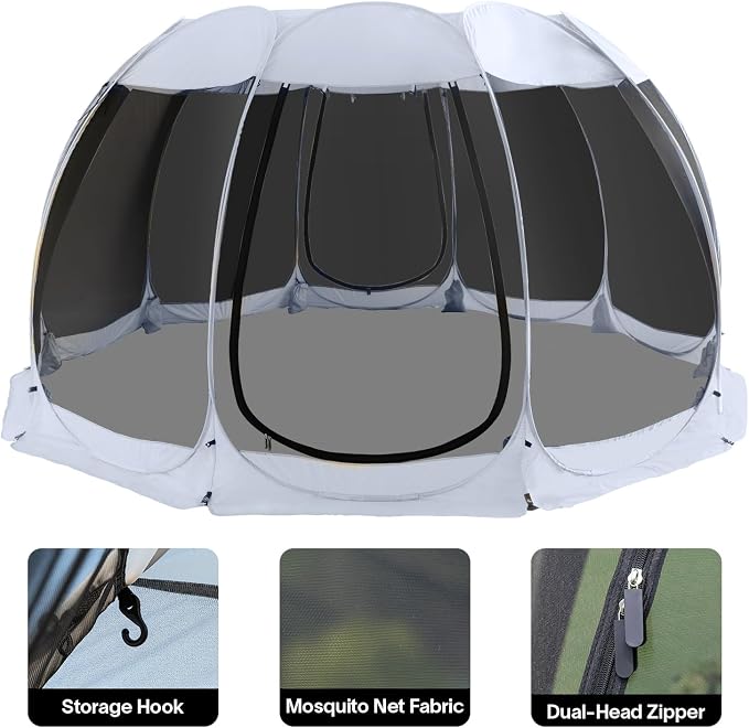 Alvantor Pop Up Screen House Tent, Instant Outdoor Gazebo - Image 6