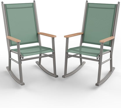 Shintenchi 2 Pcs Outdoor Rocking Chairs Set, Upgraded High Back Patio Rocking by Shintenchi%7CFurnitureMadeforRealLife