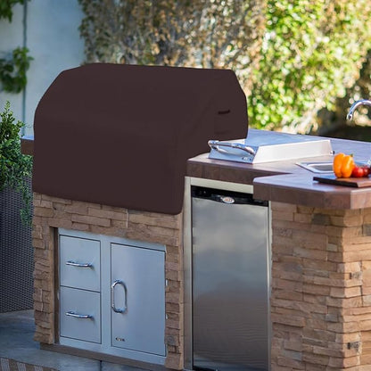 Covers & all Built-in Outdoor Grill Cover, Durable 12 Oz Waterproof Cover Max Material with Air Pocket & Elastic for Snug Fit (57" W x 27" D x 26" H Inches, Coffee)