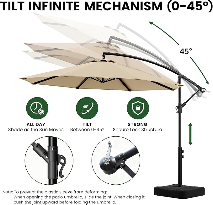 10FT Cantilever Offset Patio Umbrella - Image 6