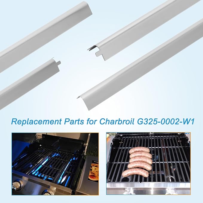 Grill Parts for Charbroil Performance 5 Burner 463448021 463449021 463450022 463451022 463455021, 17 inch Cooking Grate, Burner and Heat Plate for Charbroil Grill Replacement Parts