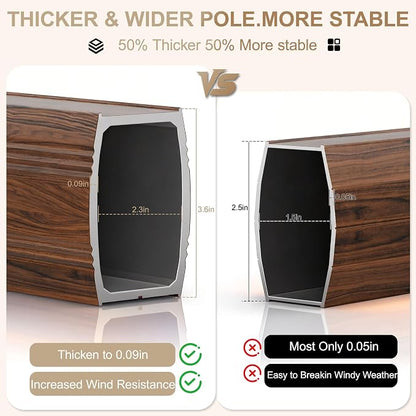 10x13FT Cantilever Outdoor Patio Umbrellas, Double Top Wood Pattern Rectangle - Image 7